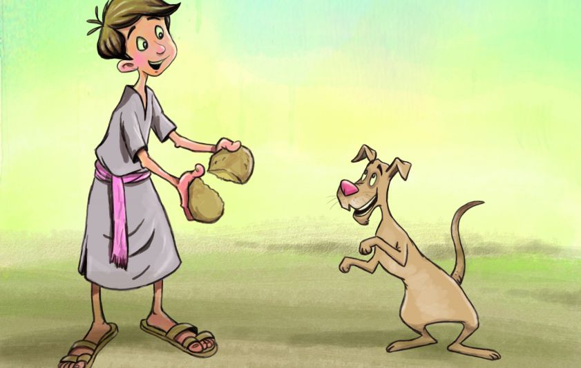 الصَّبي والكلب